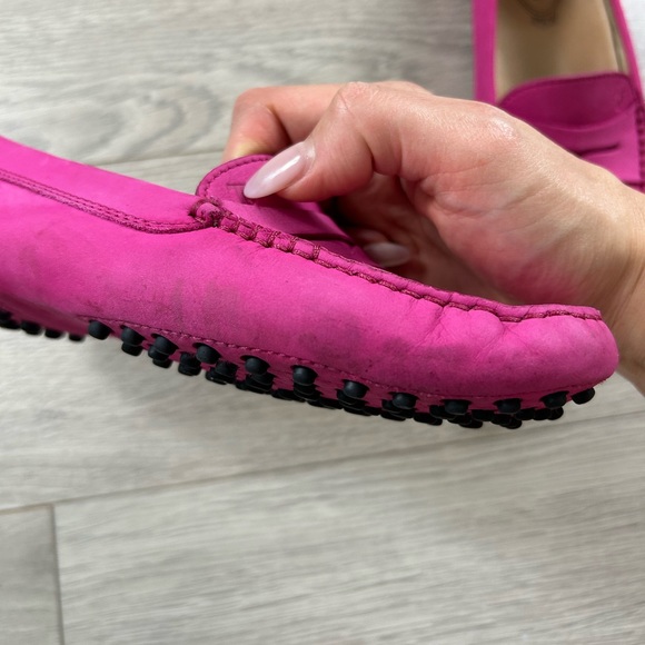 Tod’s Gommino Pink Suede Loafer Slip On Flat Shoes - Picture 9 of 14